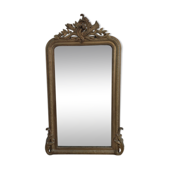 Miroir moulure doré ancien 153 par 83 cm