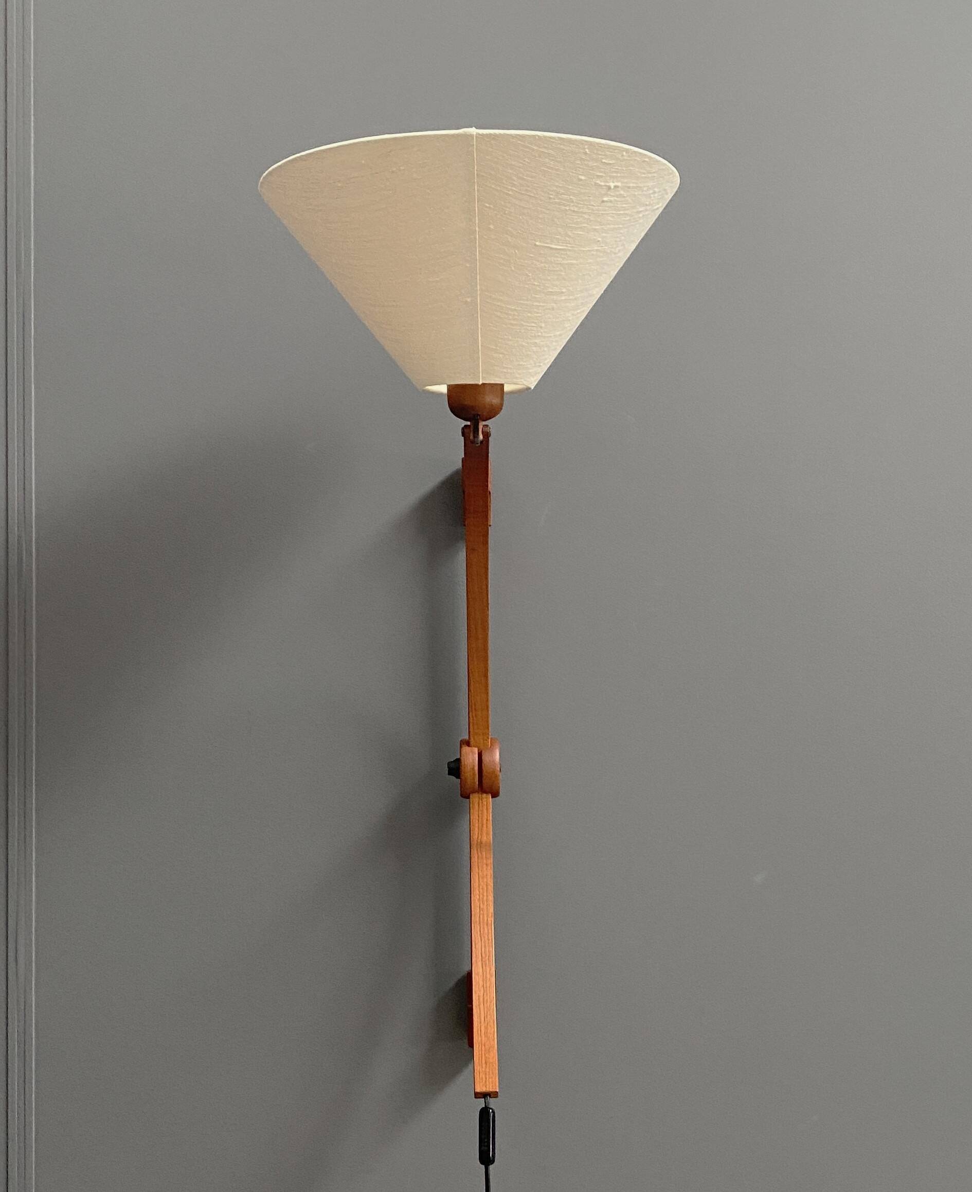 Danish teak wall lamp by Domus Denmark 1970s