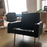 Vintage armchair in black skaï
