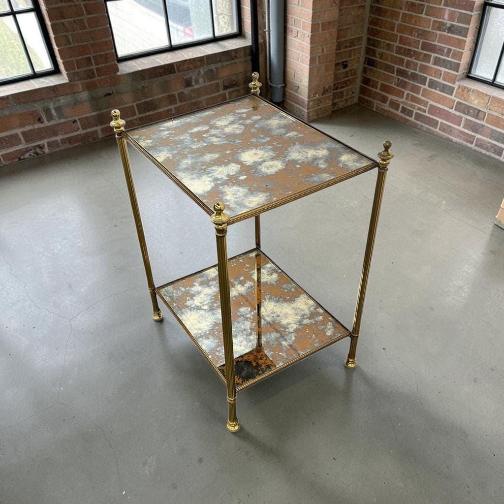 Vintage frosted glass shelf/side table/bedside table