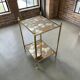 Vintage frosted glass shelf/side table/bedside table