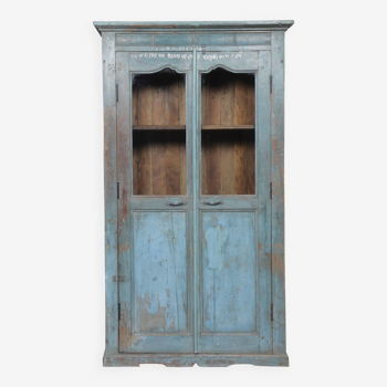 Armoire en teck ancien (patine d'origine bleue claire)