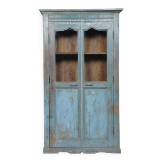 Armoire en teck ancien (patine d'origine bleue claire)