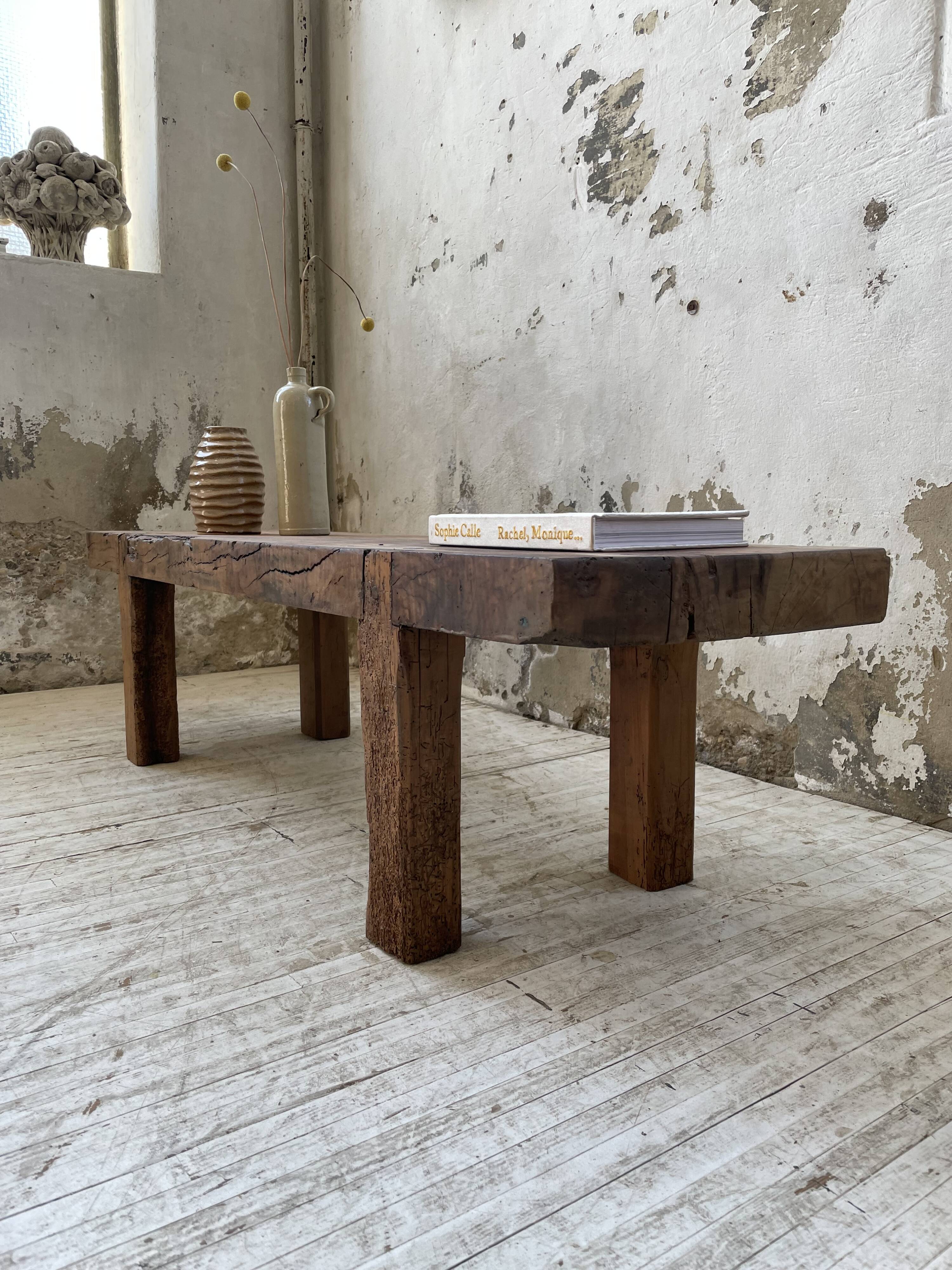 Brutalist workbench solid cherry coffee table