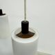 Mid-century design pendant lamp teak and opaline glass, 1970s