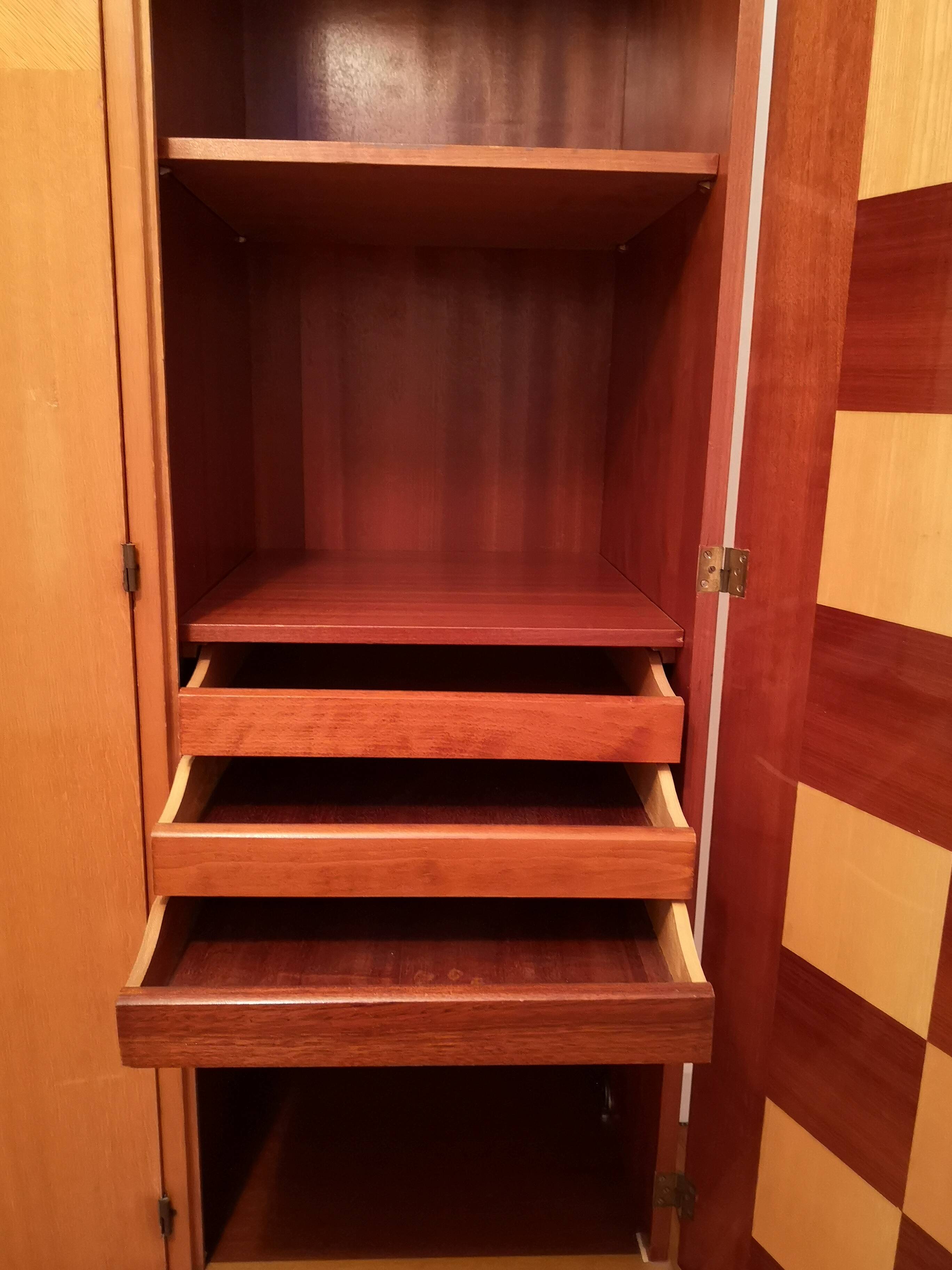 Vintage 1950s 4-door wardrobe