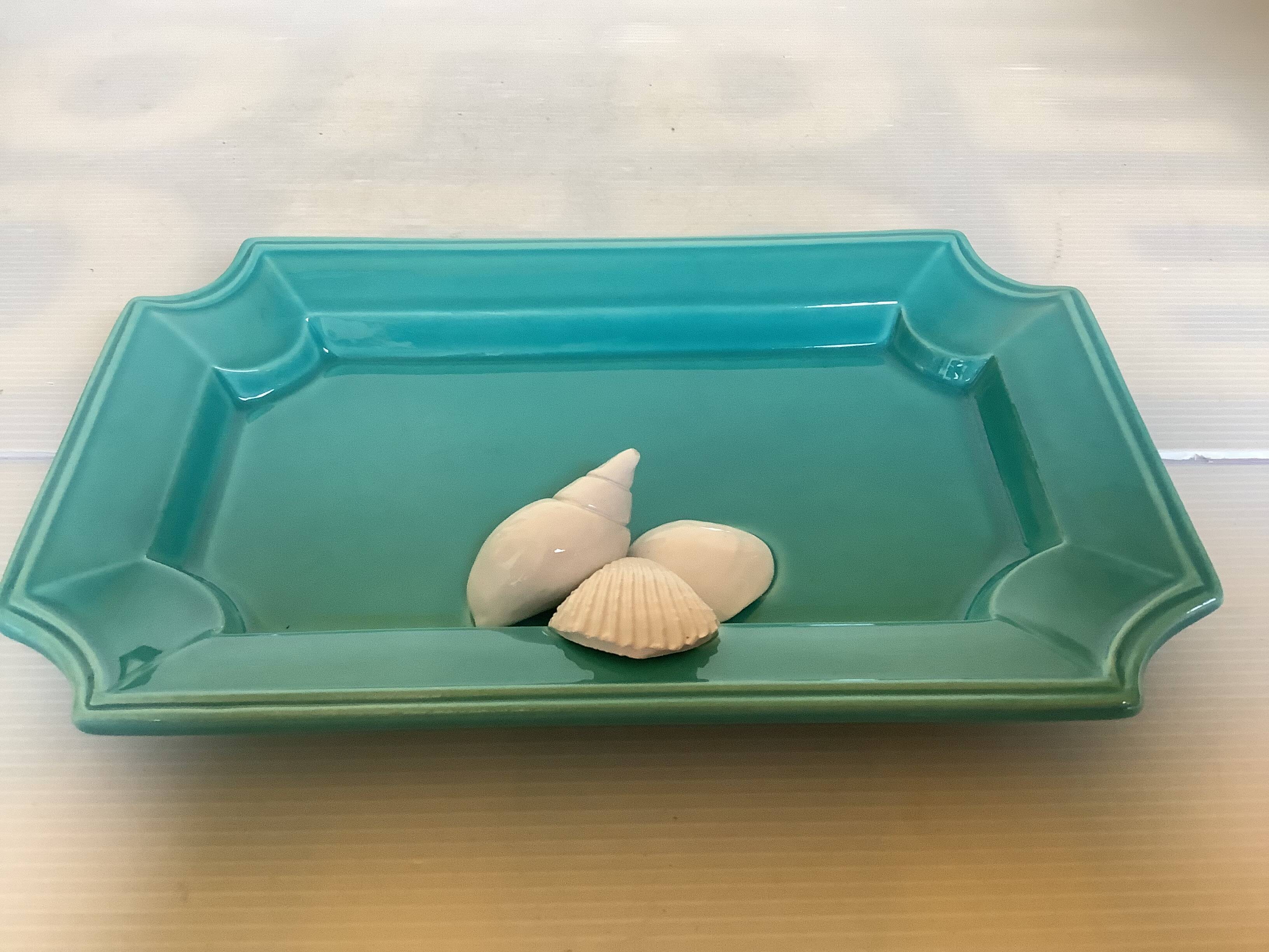 Vide poche coquillages bleu turquoise, Italie