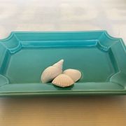Shell-shaped bowl turquoise blue Italy