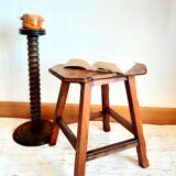 Brutalist wooden stool 1950