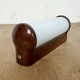 Industrial Brown Bakelite Wall Light with Milk Glass, 1950s