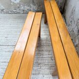 Pair of Charlotte Perriand Les Arcs pine benches
