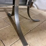 oval - rectangular marble and metal design table