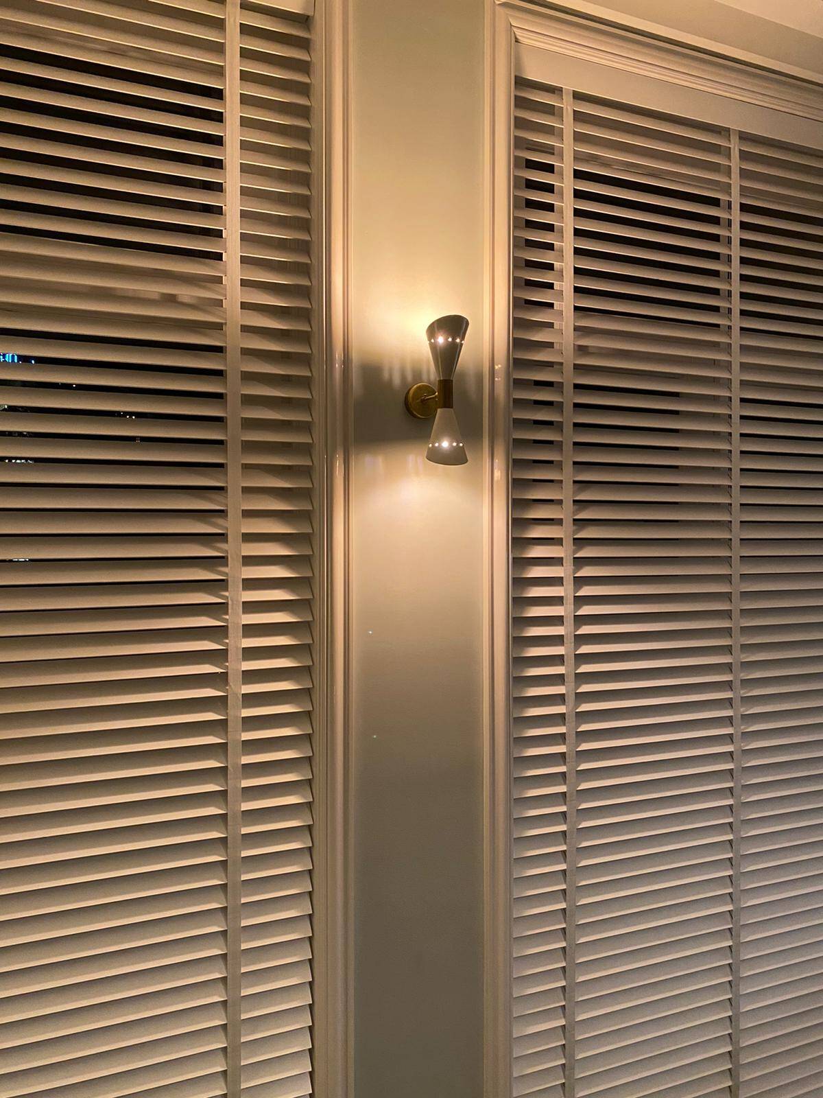 Pair of Italian design flute wall lights from the 1950s