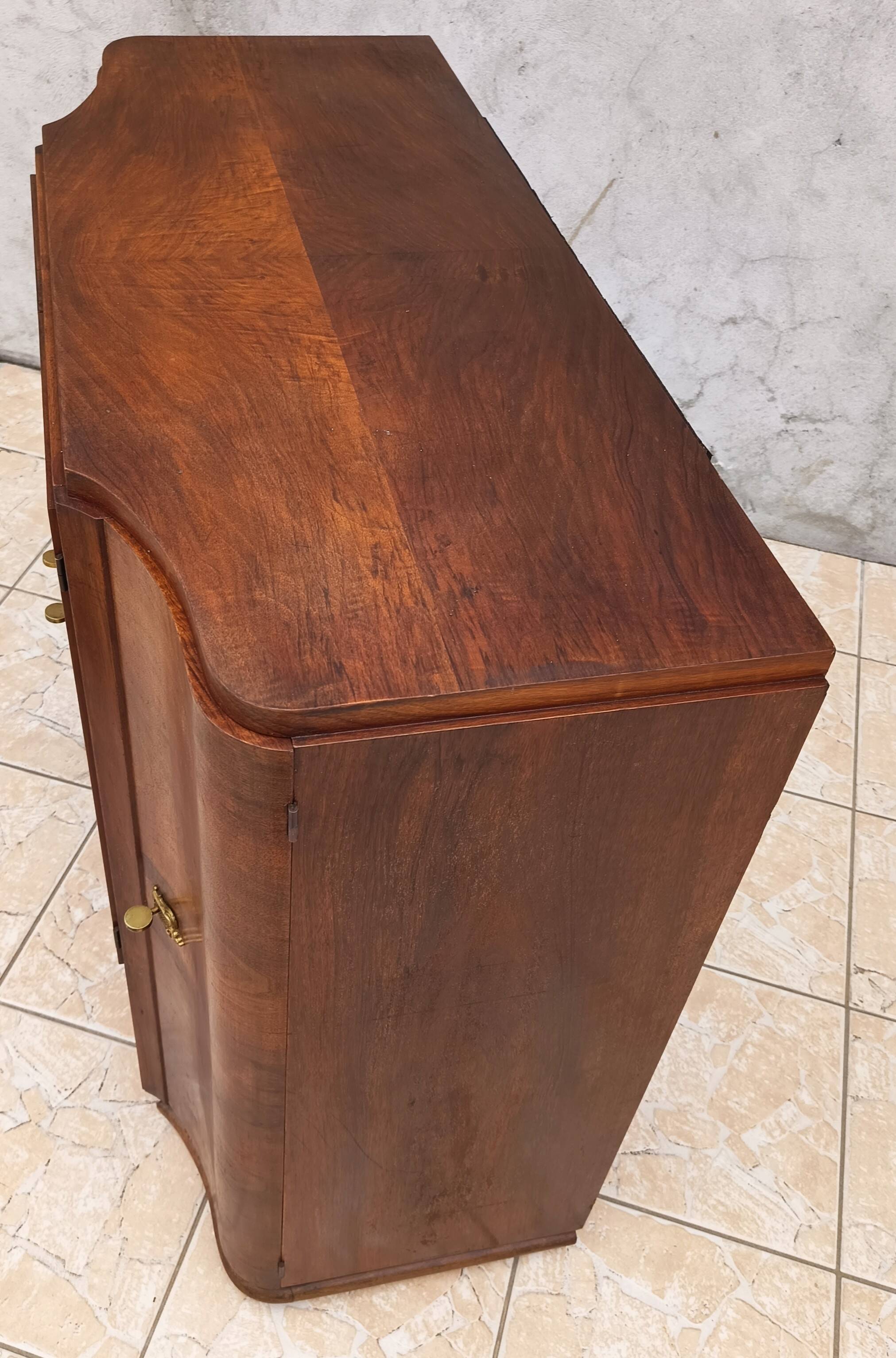 Art Deco walnut burl buffet