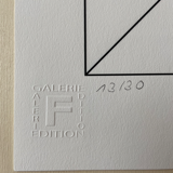 Screenprint - Composition 1 Green 3D Square - Gottfried Honegger - 2015