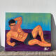 Naked man oil portrait