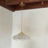 Suspension vintage en verre ciselé