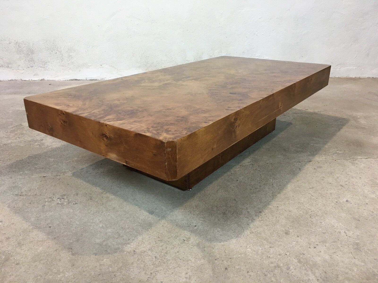 70s walnut magnifying glass coffee table