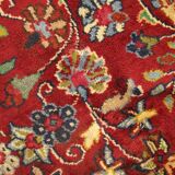 Vintage persian carpet handwoven red wool khorasan area rug- 338x243cm