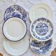 6 mismatched vintage blue and white dinner plates – Earthenware and porcelain