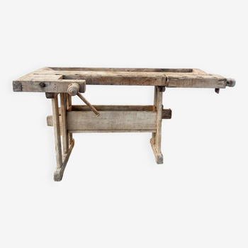 Old oak carpenter's workbench