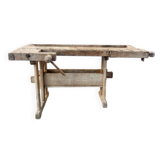 Old oak carpenter's workbench