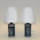 Tablelamp pair Fibula in brown glazed ceramic by Carl Harry Stålhane - Sweden 1960s