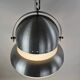 Large pendant lamp in brushed metal and opaline glass, Italy 1970s