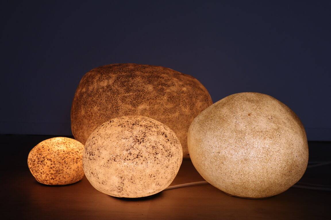 Set of 4 “Dora” model rock lamps by André Cazenave for Atelier A, 1960