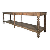 Beautiful 19th-century draper's table in oak with six fluted legs.