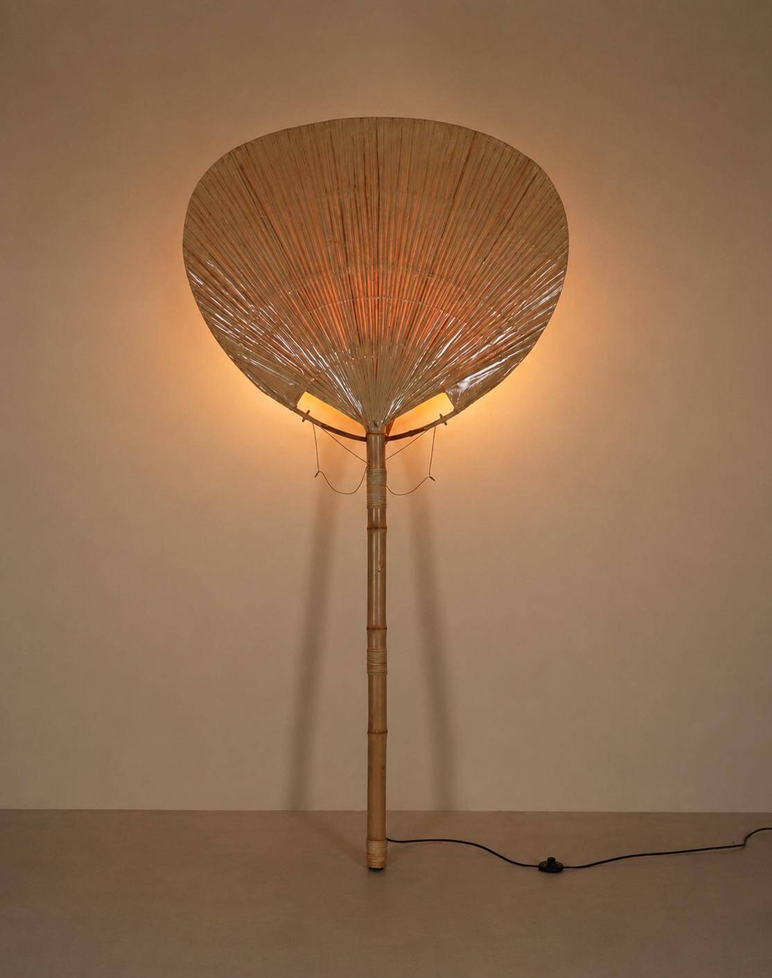Large Uchiwa Floor lamp by Ingo Maurer for M Design , Germany 1977