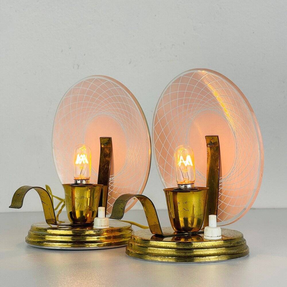Nightside table lamps, Italy, 1950s, set of 2