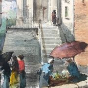 Watercolour painting Pierre Comba (1859-1934) Landscape of Sardinia Italy Nice