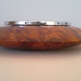 Modernist ashtray in walnut and metal