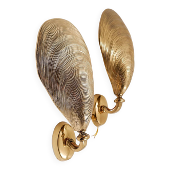 Pair of Bronze Mussel Shell  Maison Jansen style Sconces  (2 pairs avail