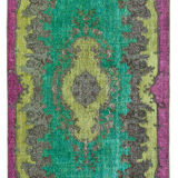 Hand-knotted oriental 1980s 171 cm x 307 cm green carpet