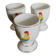 Porcelain egg cups with rooster decoration, set of three