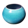 Ancien vase boule céramique bleu années 70 décoration vintage