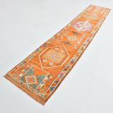 3x13 Runner Peach & Pink Handmade Long Hallway Vintage Runner Rug,79x399 Cm