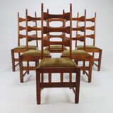 Table à manger brutaliste de style château + 8 chaises