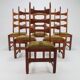 Table à manger brutaliste de style château + 8 chaises