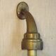 Old French Heavy Cast Bronze Marine Nautical Wall Light Glass Ball Shade 5101