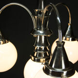 Art Deco Chrome 4-flamming Chandelier, 1930s