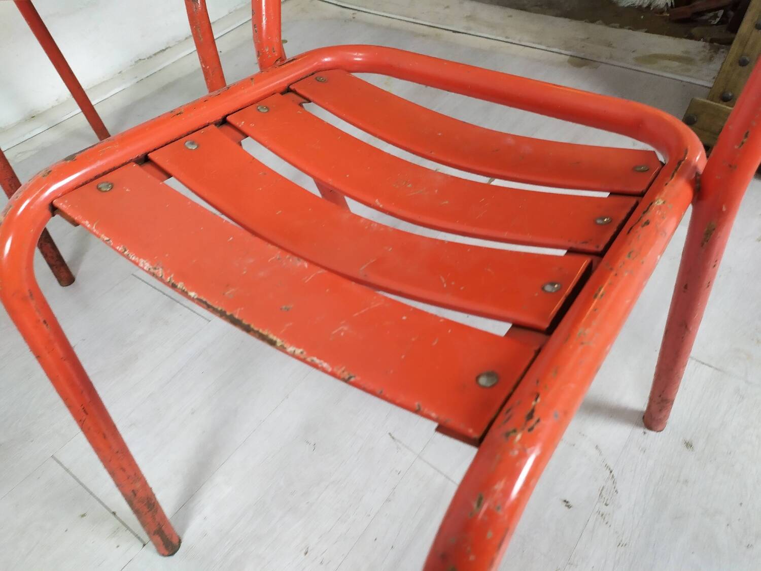 4 tolix metal bistro chairs