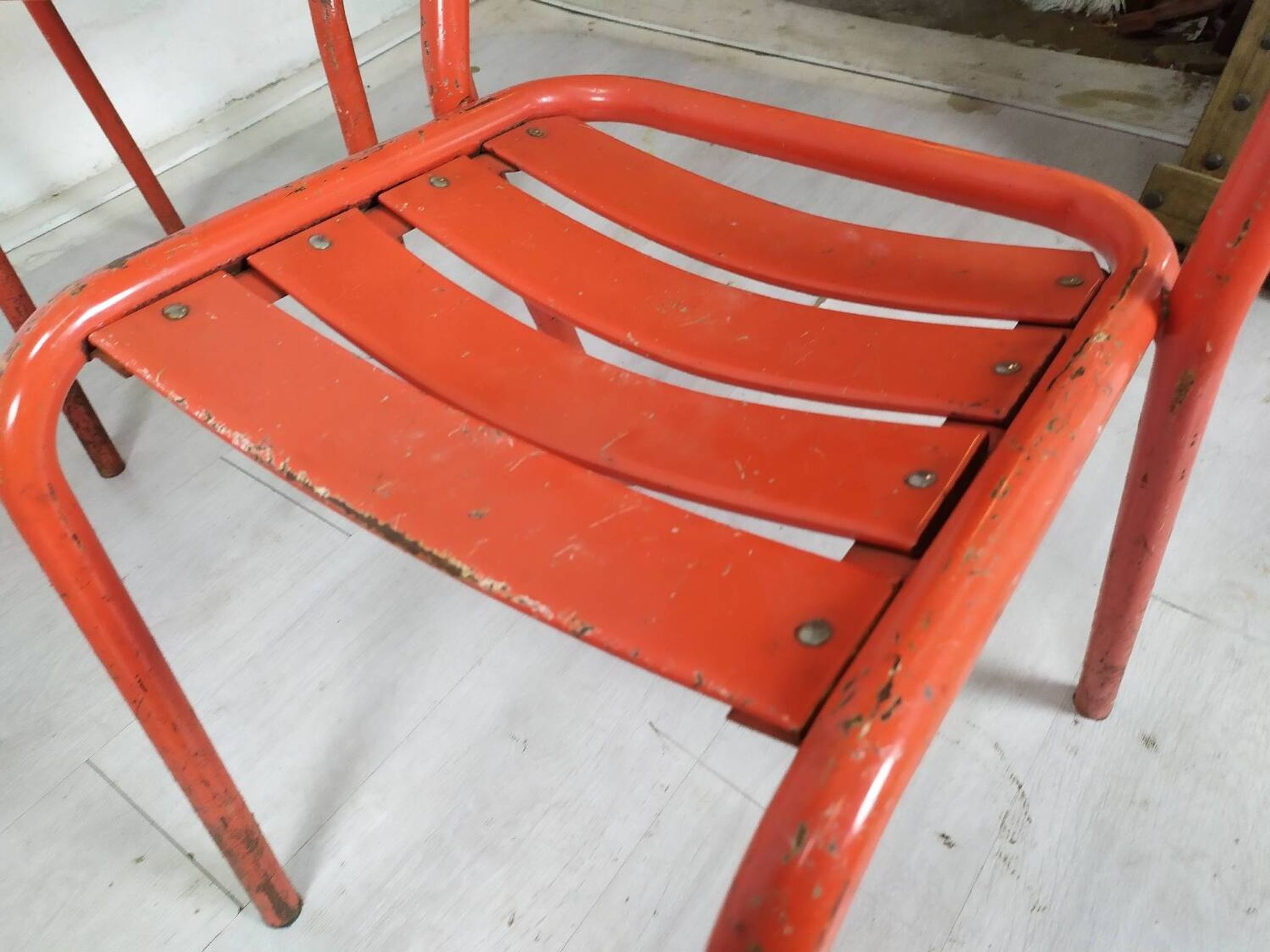 4 tolix metal bistro chairs