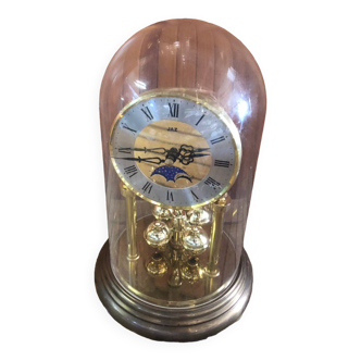 Old jaz plastic & brass quartz clock + vintage plastic globe #a473