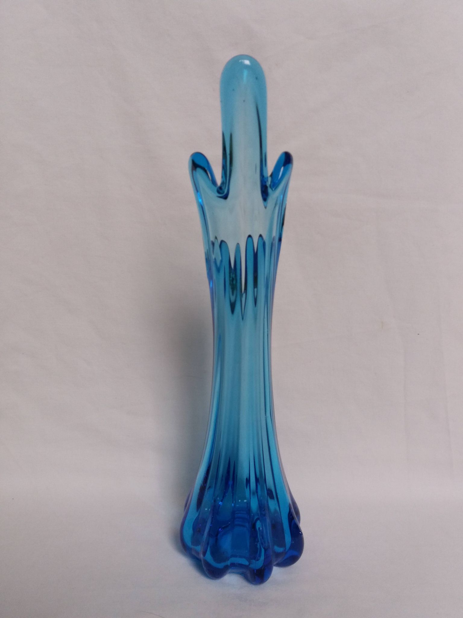 Turquoise blue blown glass vase