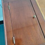 Dressing table with mirror and leather covering