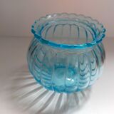 Vase bleu boule signé