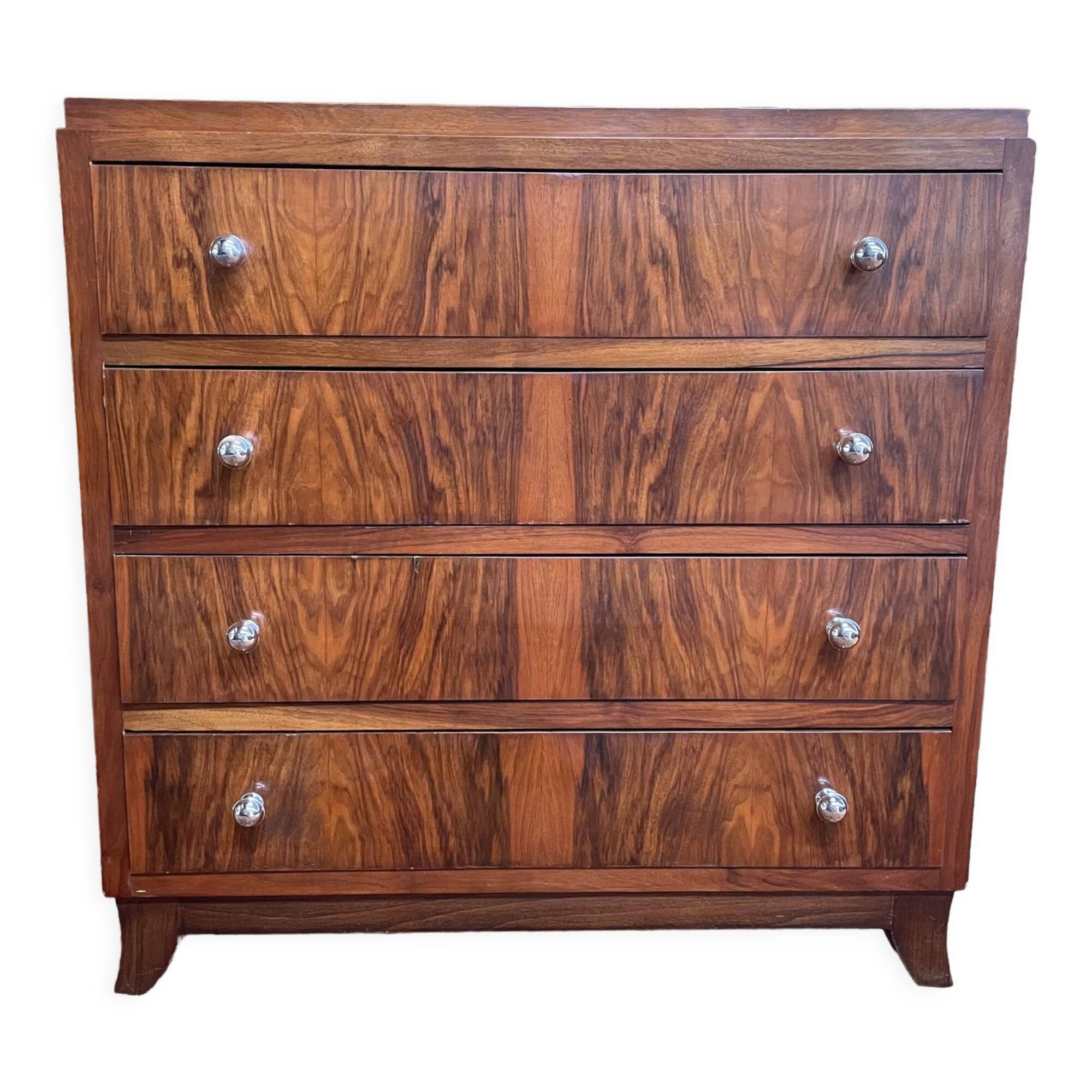 Art Deco walnut chest of drawers
